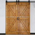 Meilleur prix offre porte en bois double type K intérieur porte de grange porte coulissante pour la maison